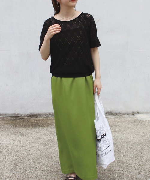 LAVEANGE(ラビアンジェ)の「透かし編みニットプルオーバー(ニット/セーター・レディース・ブラック/アイボリー/ボルドー・M)」の22枚目の写真