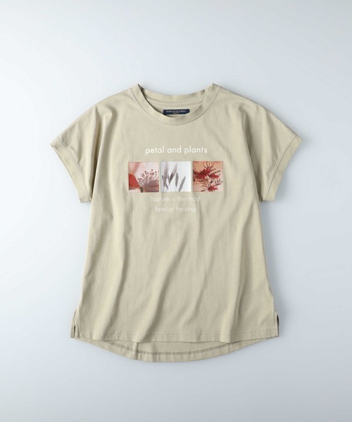 HONEYSUCKLE ROSE（ハニーサックルローズ）の「【HONEYSUCKLE ROSE】ラウンドプリントＴ（Tシャツ/カットソー・レディース・オフホワイト/グリーン/ホワイト×ブラック/ホワイト×カーキブラウン/ブラック/ホワイト/ブラック×ホワイト・L/M）」の21枚目の写真