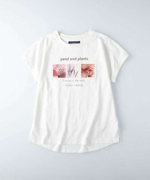 HONEYSUCKLE ROSE（ハニーサックルローズ）の「【HONEYSUCKLE ROSE】ラウンドプリントＴ（Tシャツ/カットソー・レディース・オフホワイト/グリーン/ホワイト×ブラック/ホワイト×カーキブラウン/ブラック/ホワイト/ブラック×ホワイト・L/M）」の16枚目の写真