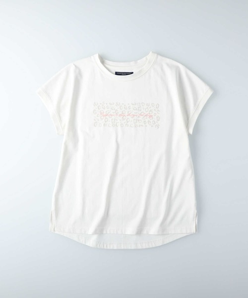 HONEYSUCKLE ROSE（ハニーサックルローズ）の「【HONEYSUCKLE ROSE】ラウンドプリントＴ（Tシャツ/カットソー・レディース・オフホワイト/グリーン/ホワイト×ブラック/ホワイト×カーキブラウン/ブラック/ホワイト/ブラック×ホワイト・L/M）」の14枚目の写真