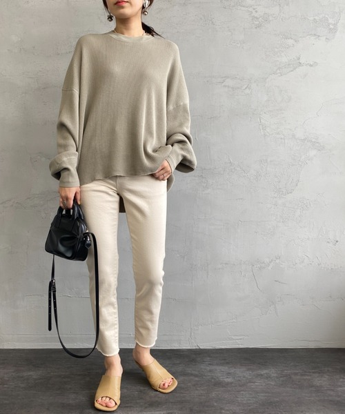 RED CARD TOKYO（レッドカード）の「[RED CARD/レッドカード] ETERNITY ハイウエストスリムテーパード ホワイトデニムパンツ（デニムパンツ・レディース・アイボリー・23/24/25/26/22）」の9枚目の写真