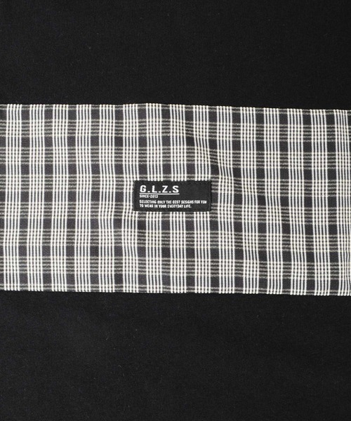 GLAZOS（グラソス）の「天竺・ドロップショルダーチェック切替半袖Tシャツ（Tシャツ/カットソー・キッズ・イエロー/ホワイト/ブラック・140cm/170cm/160cm/150cm/130cm）」の15枚目の写真