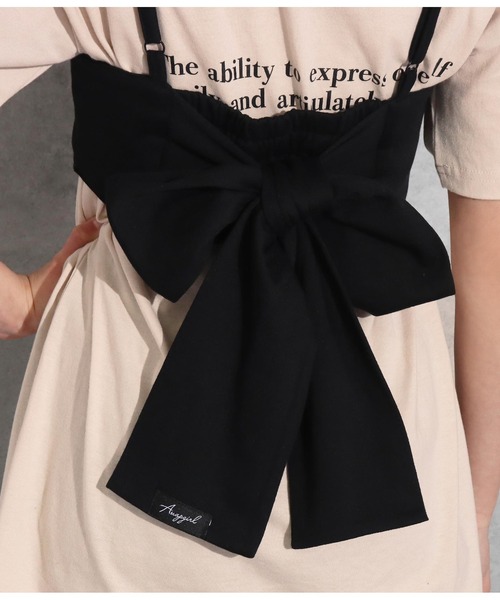 ANAP GｉRL（アナップガール）の「バックリボンビスチェ×プリントチュニックセット（Tシャツ/カットソー・キッズ・ホワイト/ベージュ・S/M）」の12枚目の写真