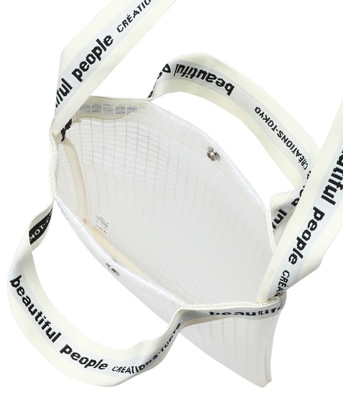 beautiful people（ビューティフルピープル）の「Beautiful People plaid vinyl logo tape sacoshe bag - 1000611929（ショルダーバッグ・レディース・ホワイト・FREE）」の3枚目の写真