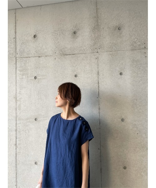 BEARDSLEY（ビアズリー）の「釦ホール刺繍ワンピース（ワンピース・レディース・ブラック/ネイビー・FREE）」の5枚目の写真