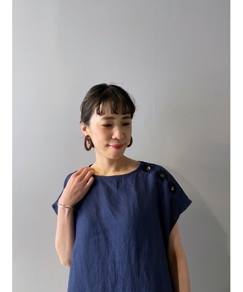 BEARDSLEY（ビアズリー）の「釦ホール刺繍ワンピース（ワンピース・レディース・ブラック/ネイビー・FREE）」の9枚目の写真