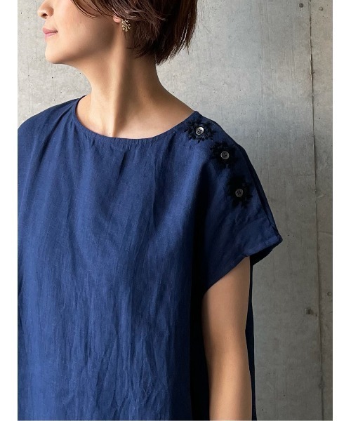 BEARDSLEY（ビアズリー）の「釦ホール刺繍ワンピース（ワンピース・レディース・ブラック/ネイビー・FREE）」の13枚目の写真