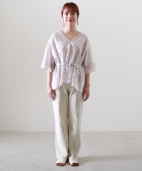 Cheek(チーク)の「レース使いブラウス(シャツ/ブラウス・レディース・オフホワイト/グリーン/ラベンダー・MEDIUM)」の19枚目の写真