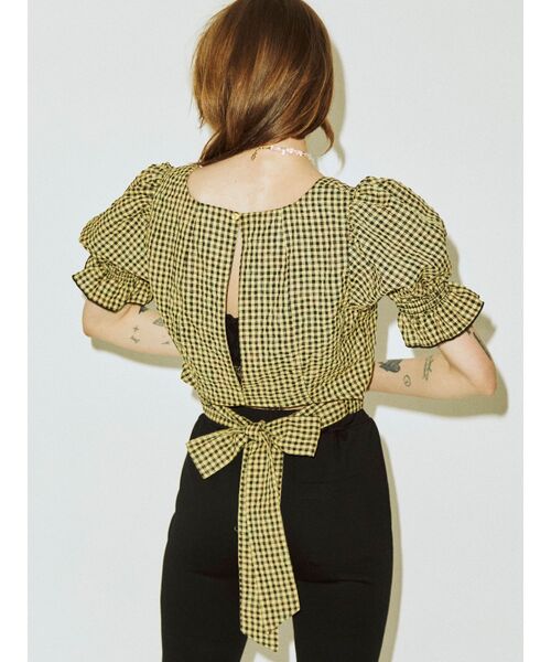 jouetie（ジュエティ）の「バックリボンスクエアブラウス（シャツ/ブラウス・レディース・ブラック/グリーン/その他1/その他2・MEDIUM）」の4枚目の写真