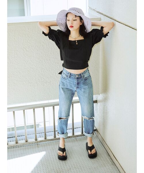 jouetie（ジュエティ）の「バックリボンスクエアブラウス（シャツ/ブラウス・レディース・ブラック/グリーン/その他1/その他2・MEDIUM）」の21枚目の写真