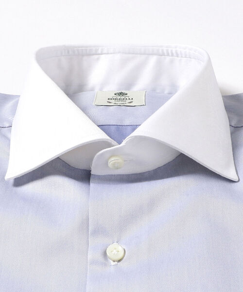 LUIGI BORRELLI（ルイジボレッリ）の「LUIGI BORRELLI / ACHILLE ロイヤル ツイル クレリック ワイドカラーシャツ（シャツ/ブラウス・メンズ・ブルー系その他3・38/37/40）」の9枚目の写真