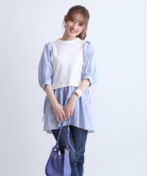 Apuweiser Riche アプワイザーリッシェ のファッション トップス カットドッキングチュニック Tシャツ カットソー Apuweiser Riche アプワイザーリッシェ のファッション トップス カットドッキングチュニック Tシャツ カットソー