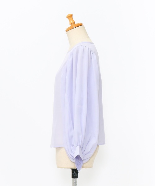 AS KNOW AS de base(アズノゥアズドゥバズ)の「ギャザってシアー感ブラウス(シャツ/ブラウス・レディース・ブラック/パープル/オフホワイト/ライトベージュ・FREE)」の11枚目の写真