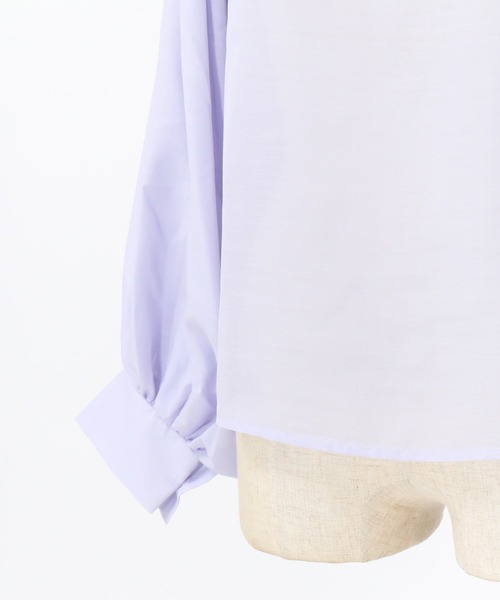 AS KNOW AS de base(アズノゥアズドゥバズ)の「ギャザってシアー感ブラウス(シャツ/ブラウス・レディース・ブラック/パープル/オフホワイト/ライトベージュ・FREE)」の8枚目の写真