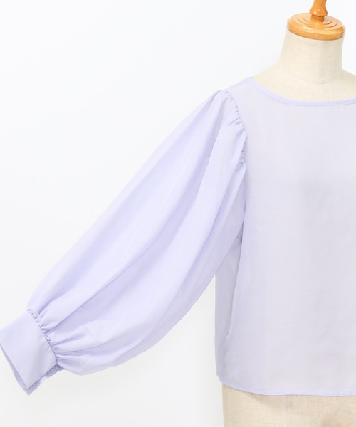 AS KNOW AS de base(アズノゥアズドゥバズ)の「ギャザってシアー感ブラウス(シャツ/ブラウス・レディース・ブラック/パープル/オフホワイト/ライトベージュ・FREE)」の14枚目の写真