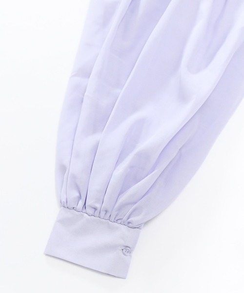 AS KNOW AS de base(アズノゥアズドゥバズ)の「ギャザってシアー感ブラウス(シャツ/ブラウス・レディース・ブラック/パープル/オフホワイト/ライトベージュ・FREE)」の7枚目の写真