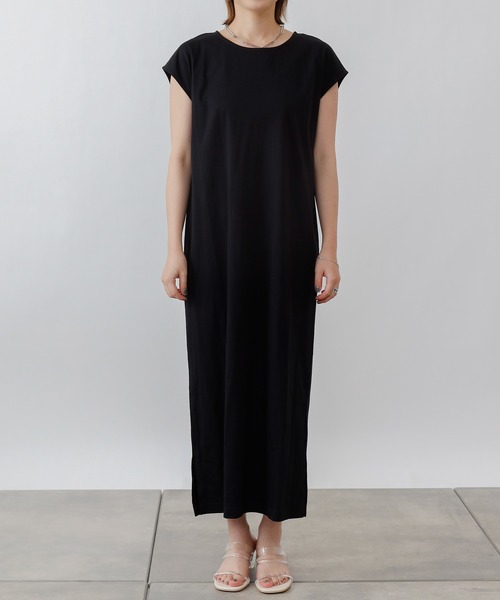 COLONY 2139（コロニートゥーワンスリーナイン）の「《抗菌・防臭》【SMART COLLECTION】抗菌スマートサイドスリットノースリーブワンピース（ワンピース・レディース・ブラック/オフホワイト・LARGE/MEDIUM）」の12枚目の写真