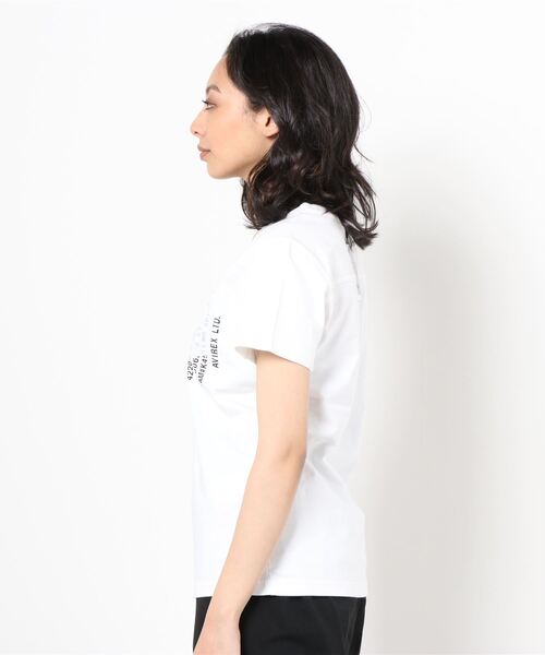 AVIREX（アヴィレックス）の「AVIREX/ アヴィレックス　カット コンビ ポケット Tシャツ/L-S/S CUT COMBI POCKET T-SHIRT（Tシャツ/カットソー・レディース・ホワイト/ベージュ/ブラック・MEDIUM/SMALL/LARGE）」の5枚目の写真