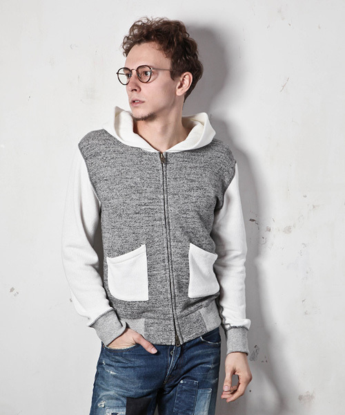 MR.OLIVE（ミスターオリーブ）の「12/1 RAFFY URAKE / SEPARATE POCKET ZIP UP HOODY（パーカー・メンズ・ホワイト/ブラック/グレー/グレー系その他・MEDIUM/SMALL/LARGE）」の10枚目の写真