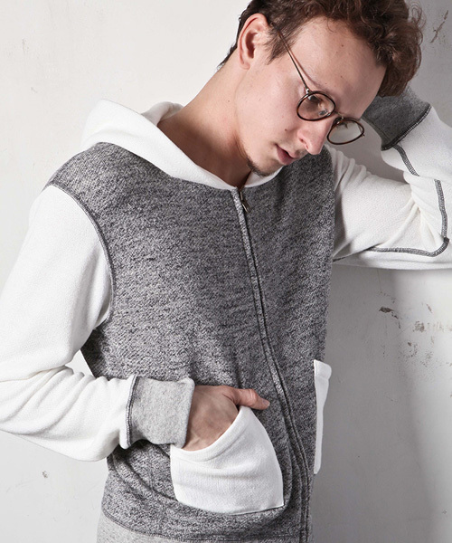 MR.OLIVE（ミスターオリーブ）の「12/1 RAFFY URAKE / SEPARATE POCKET ZIP UP HOODY（パーカー・メンズ・ホワイト/ブラック/グレー/グレー系その他・MEDIUM/SMALL/LARGE）」の22枚目の写真