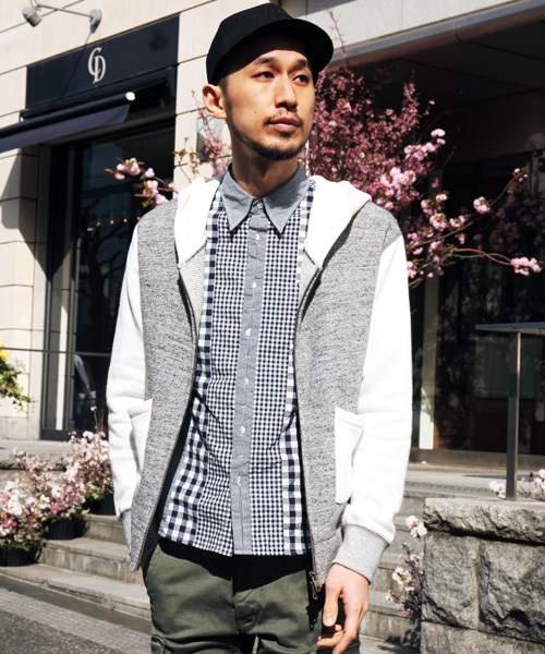 MR.OLIVE（ミスターオリーブ）の「12/1 RAFFY URAKE / SEPARATE POCKET ZIP UP HOODY（パーカー・メンズ・ホワイト/ブラック/グレー/グレー系その他・MEDIUM/SMALL/LARGE）」の18枚目の写真