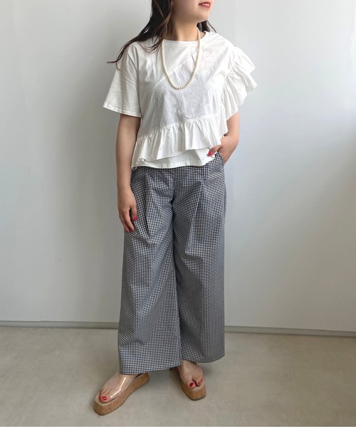 prose verse(プロズヴェール)の「《WEB限定》アシメフリル異素材キリカエTee(Tシャツ/カットソー・レディース・ブラック/アイボリー/オレンジ・フリ-)」の19枚目の写真
