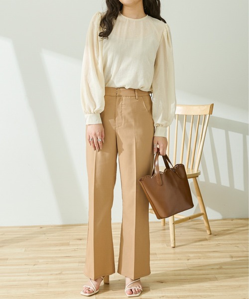 Ambre Neige(アンブルネージュ)の「パワーショルダーシアーブラウス/【WEB/EC限定商品】(シャツ/ブラウス・レディース・ライトブルー/アイボリー/ピンクベージュ・FREE)」の15枚目の写真