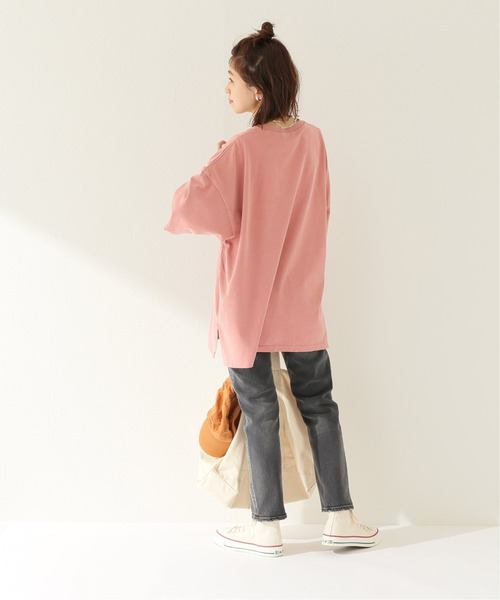 JOURNAL STANDARD relume（ジャーナルスタンダード　レリューム）の「ダメージビッグTEE◆（Tシャツ/カットソー・レディース・ベージュ系その他/ピンク/チャコールグレー・FREE）」の9枚目の写真
