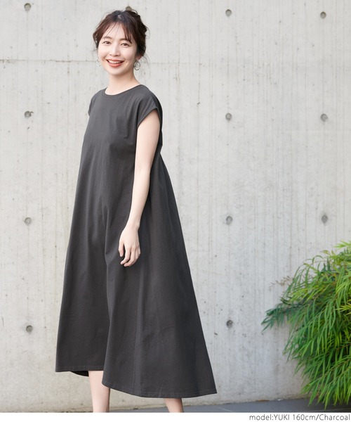 coca(coca)(コカ)の「USAコットン バックタックワンピース(ワンピース・レディース・チャコールグレー/カーキ・ONE SIZE)」の12枚目の写真