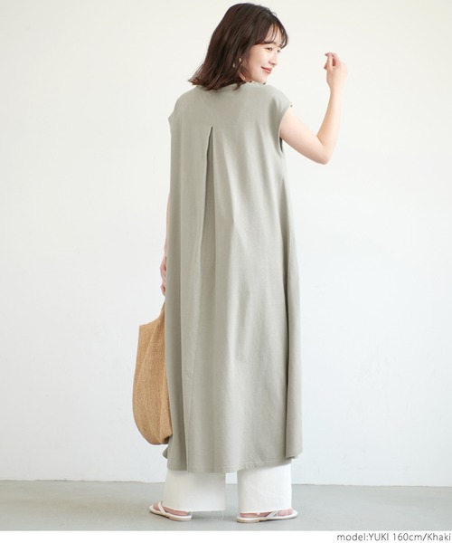 coca(coca)(コカ)の「USAコットン バックタックワンピース(ワンピース・レディース・チャコールグレー/カーキ・ONE SIZE)」の15枚目の写真