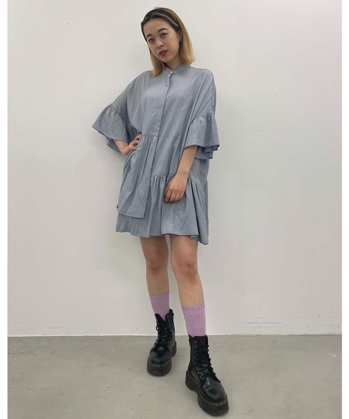 MILKFED.（ミルクフェド）の「ASYMMETRIC HEM TUNIC（シャツ/ブラウス・レディース・ホワイト/ライトグレー/ブラック/ライトピンク・ONE SIZE）」の15枚目の写真