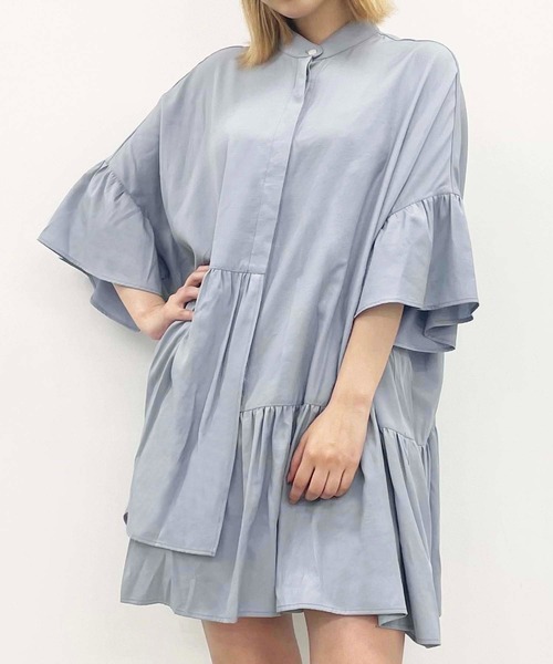 MILKFED.（ミルクフェド）の「ASYMMETRIC HEM TUNIC（シャツ/ブラウス・レディース・ホワイト/ライトグレー/ブラック/ライトピンク・ONE SIZE）」の14枚目の写真