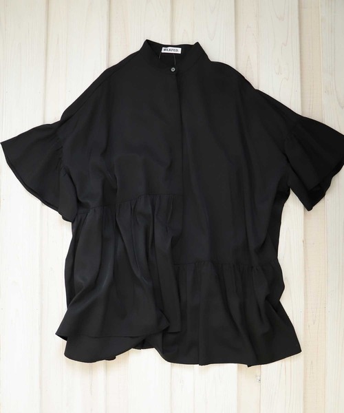 MILKFED.（ミルクフェド）の「ASYMMETRIC HEM TUNIC（シャツ/ブラウス・レディース・ホワイト/ライトグレー/ブラック/ライトピンク・ONE SIZE）」の20枚目の写真