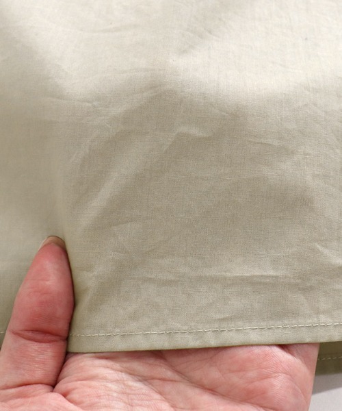 Pierrot（ピエロ）の「フレンチスリーブタックワンピース 綿100%（シャツワンピース・レディース・ライトベージュ/ネイビー系・L/M）」の20枚目の写真