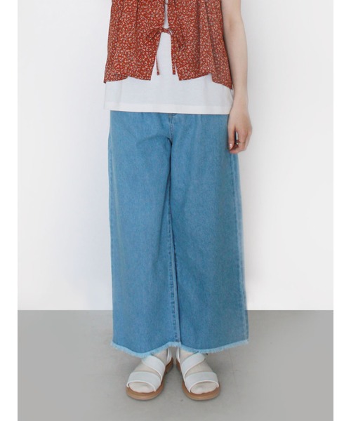 ehka sopo（エヘカソポ）の「カットオフデニムパンツ（デニムパンツ・レディース・サックスブルー/ブルー・ﾌﾘ-）」の2枚目の写真