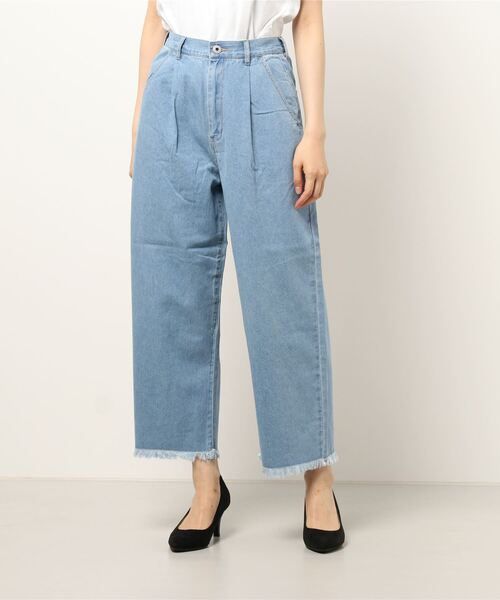 ehka sopo（エヘカソポ）の「カットオフデニムパンツ（デニムパンツ・レディース・サックスブルー/ブルー・ﾌﾘ-）」の5枚目の写真