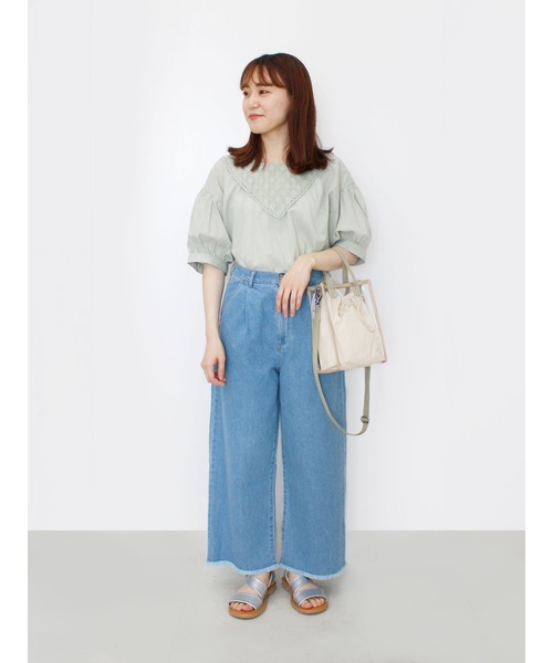 ehka sopo（エヘカソポ）の「カットオフデニムパンツ（デニムパンツ・レディース・サックスブルー/ブルー・ﾌﾘ-）」の10枚目の写真