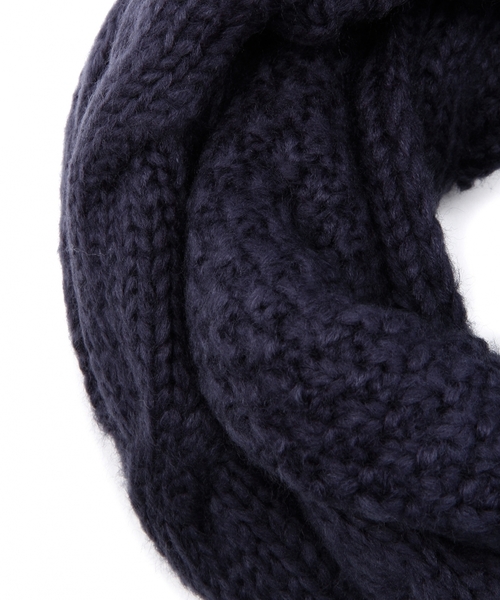 Another Edition(アナザーエディション)の「AE KNIT CBL SND(ストール/ショール・レディース・ライトグレー/ネイビー・フリー)」の4枚目の写真