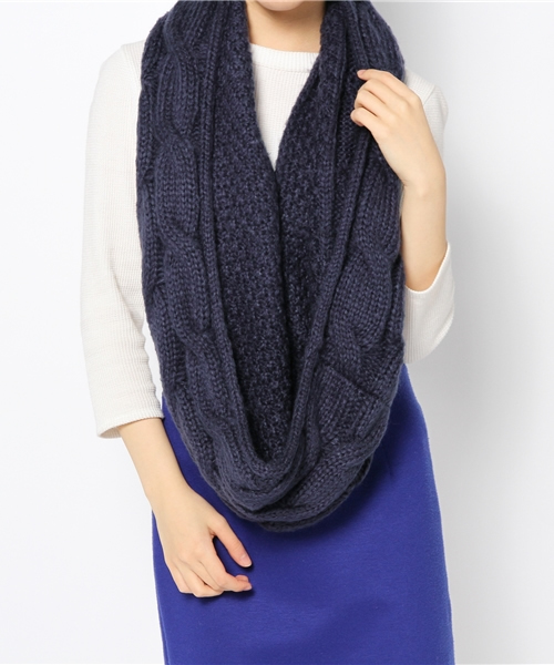 Another Edition(アナザーエディション)の「AE KNIT CBL SND(ストール/ショール・レディース・ライトグレー/ネイビー・フリー)」の6枚目の写真