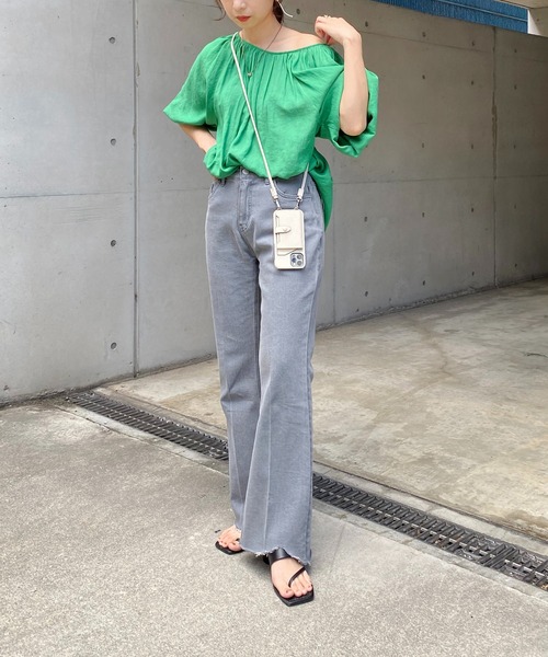 CAPRICIEUX LE'MAGE（カプリシューレマージュ）の「後ろUネックチュニックブラウス（シャツ/ブラウス・レディース・ブラック/ホワイト/グリーン・FREE）」の21枚目の写真