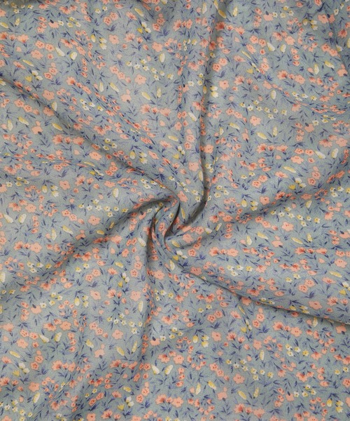 fifth calin（フィフスカラン）の「花柄フレアスリーブシフォンワンピース（ワンピース・レディース・ホワイト/ブルー・MEDIUM）」の10枚目の写真