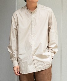 EDIFICE | 【LA BOUCLE / ラブークル】スタンドカラーシャツ アイボリーストライプ(シャツ/ブラウス)