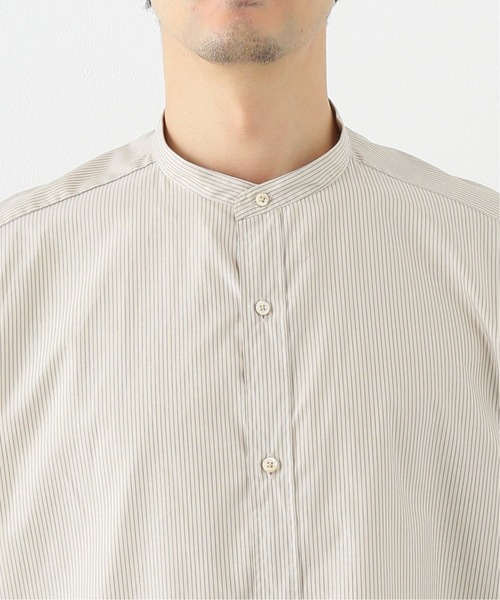 EDIFICE（エディフィス）の「【LA BOUCLE / ラブークル】スタンドカラーシャツ アイボリーストライプ（シャツ/ブラウス・メンズ・アイボリー・1/2/3）」の11枚目の写真