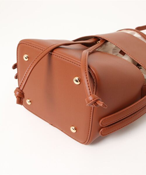 KOBE LETTUCE（コウベレタス）の「[ 2点セット ] チュールメッシュバッグ（ハンドバッグ・レディース・グリーン/ブラック/キャメル・FREE）」の6枚目の写真