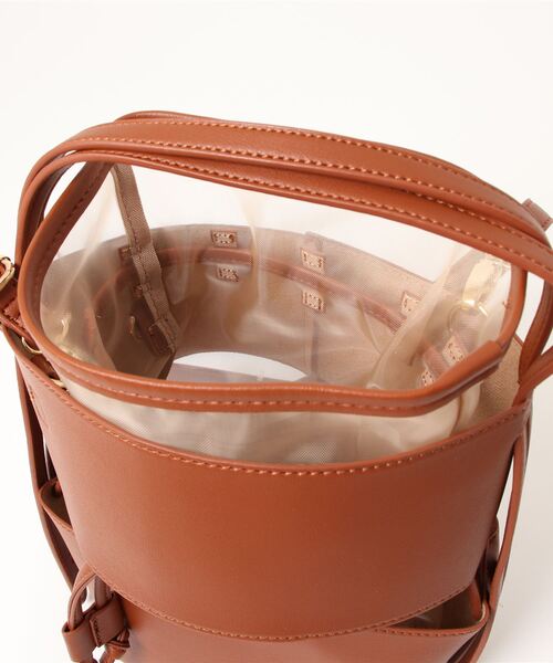 KOBE LETTUCE（コウベレタス）の「[ 2点セット ] チュールメッシュバッグ（ハンドバッグ・レディース・グリーン/ブラック/キャメル・FREE）」の5枚目の写真