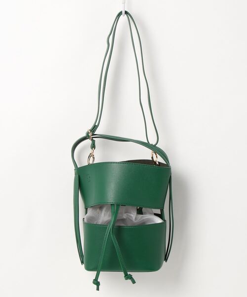 KOBE LETTUCE（コウベレタス）の「[ 2点セット ] チュールメッシュバッグ（ハンドバッグ・レディース・グリーン/ブラック/キャメル・FREE）」の10枚目の写真