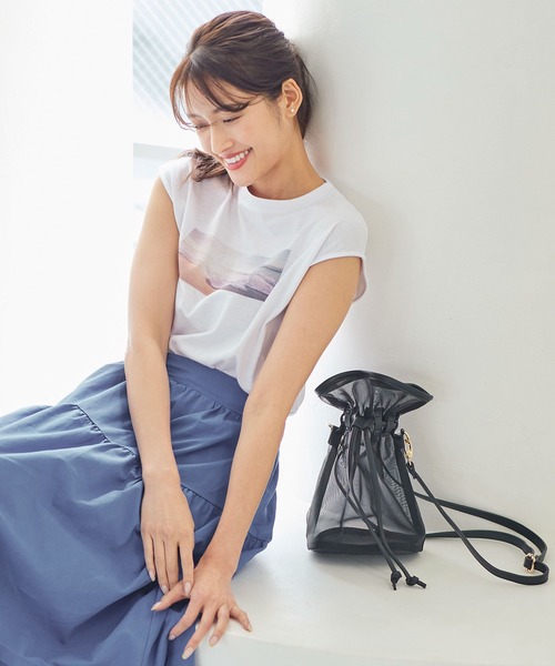 KOBE LETTUCE（コウベレタス）の「[ 2点セット ] チュールメッシュバッグ（ハンドバッグ・レディース・グリーン/ブラック/キャメル・FREE）」の15枚目の写真