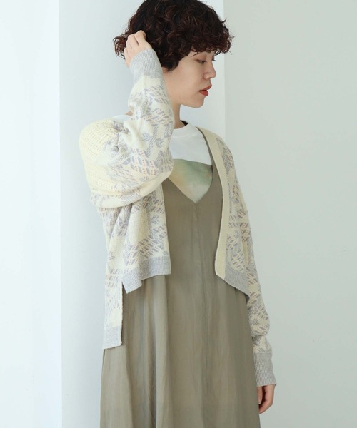nitca（ニトカ）の「トライバルヘキサゴンジャカード ノーカラーカーディガン（カーディガン/ボレロ・レディース・ブラック/アイボリー・FREE）」の21枚目の写真