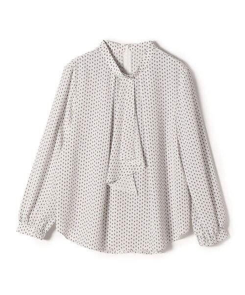 SHIPS（シップス）の「プリントタイブラウス◆（シャツ/ブラウス・レディース・ホワイト/ネイビー/キャメル・36/38）」の4枚目の写真