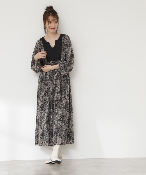 N.(N. Natural Beauty Basic)(エヌエヌナチュラルビューティーベーシック)の「【S Size Line】◆ニット切替カフタンワンピース(ワンピース・レディース・ブラック系その他/ブラウン系その他・SMALL/MEDIUM)」の7枚目の写真